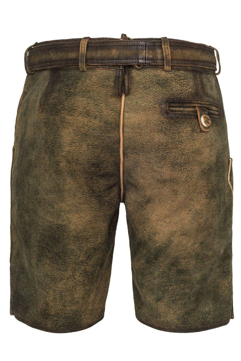 Herren Lederhose kurz bestickt braun Bild 2