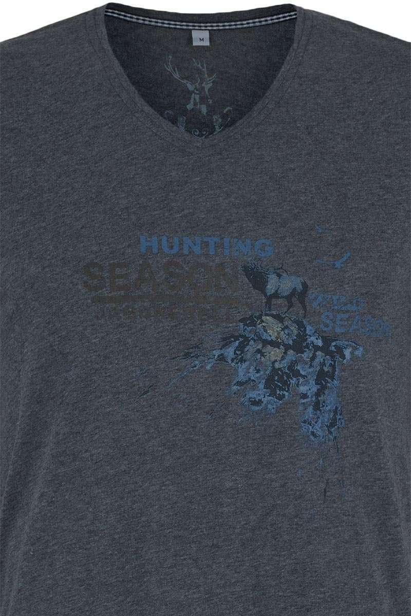 T-Shirt V-Ausschnitt Jagdrebell dunkelgrau Bild 2