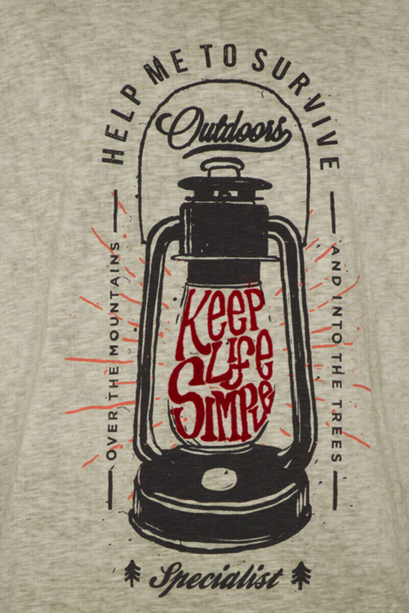 Herren T-Shirt 'Keep Life Simple' oliv Bild 2