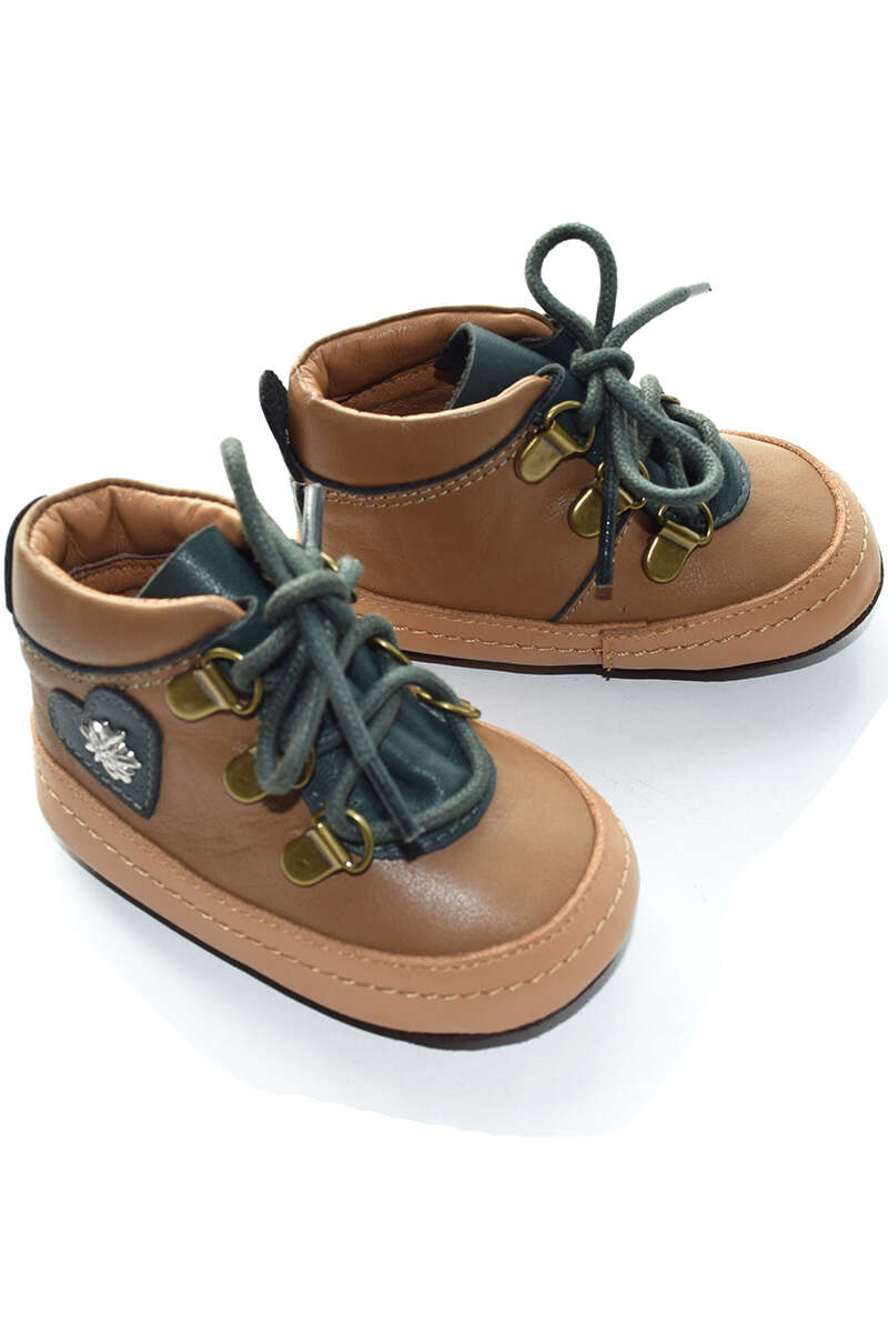 Baby Trachten-Schuhe mit Herz und Edelwei beige