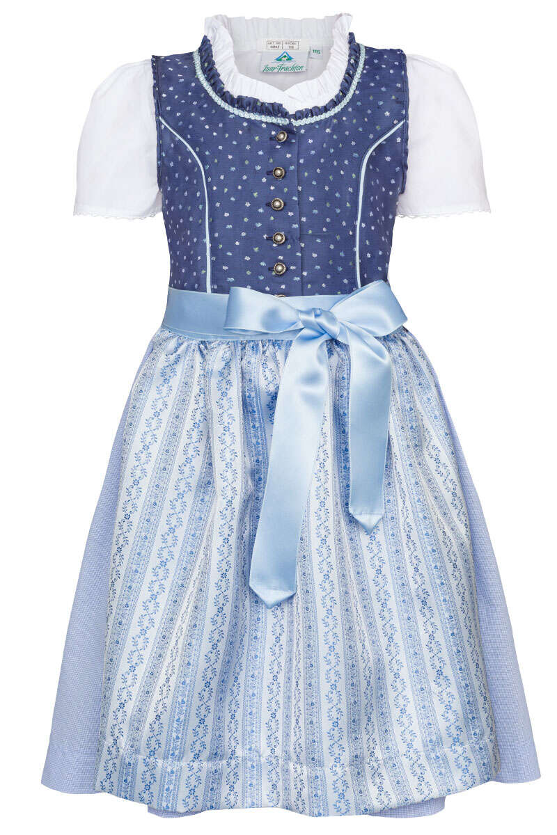 Kinderdirndl mit Bluse blau