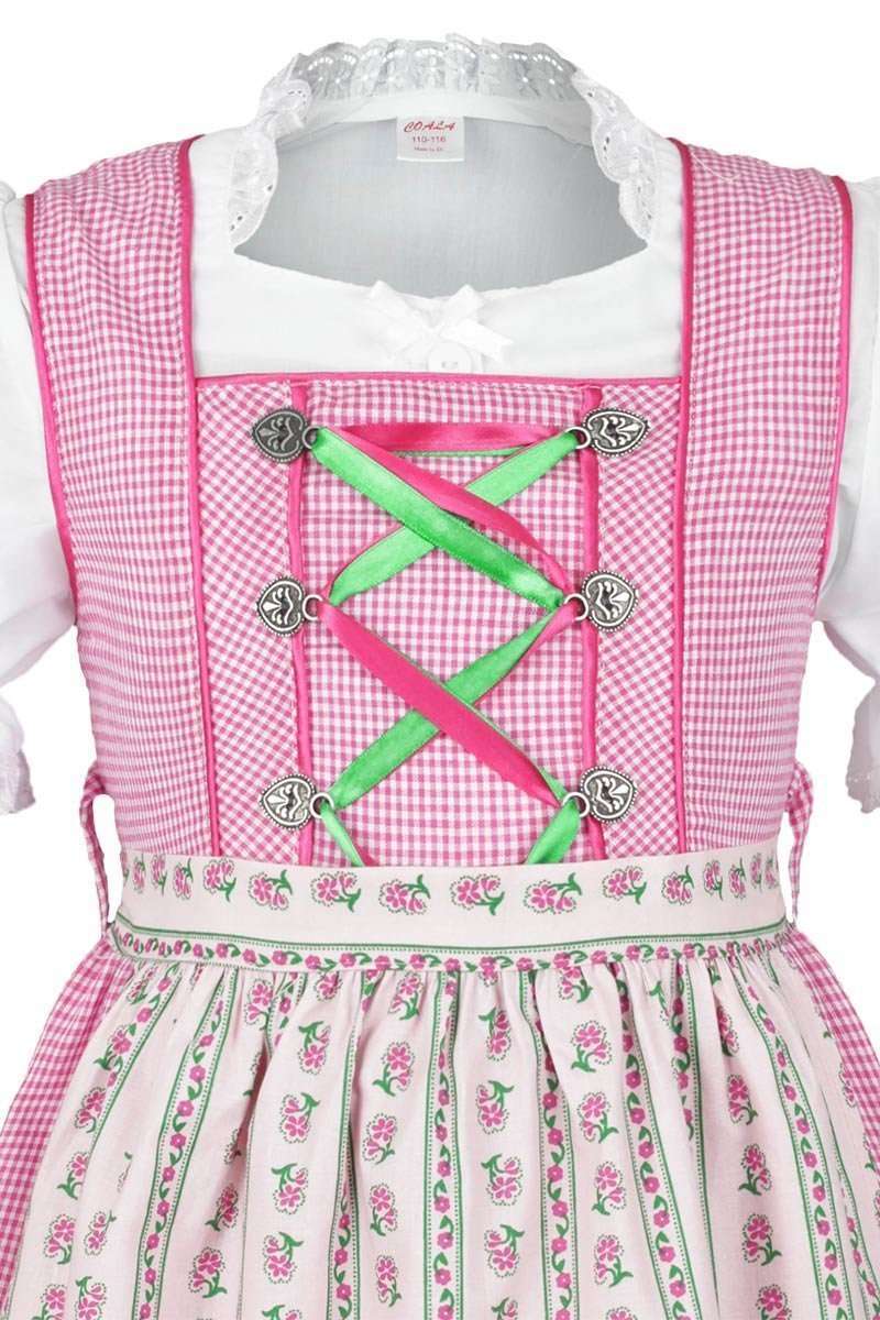 Kinderdirndl rosa grn mit Bluse Bild 2