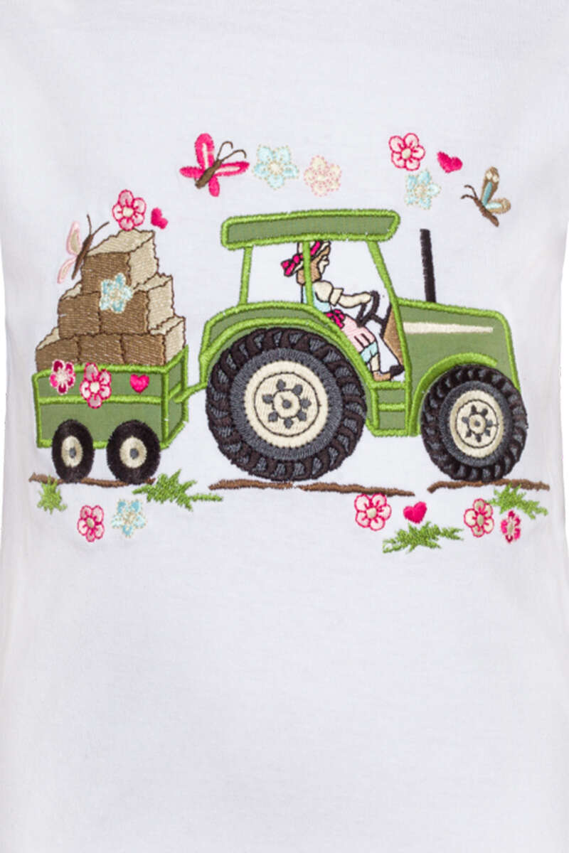 Baby Kinder T-Shirt Traktorfahrerin weiß Bild 2