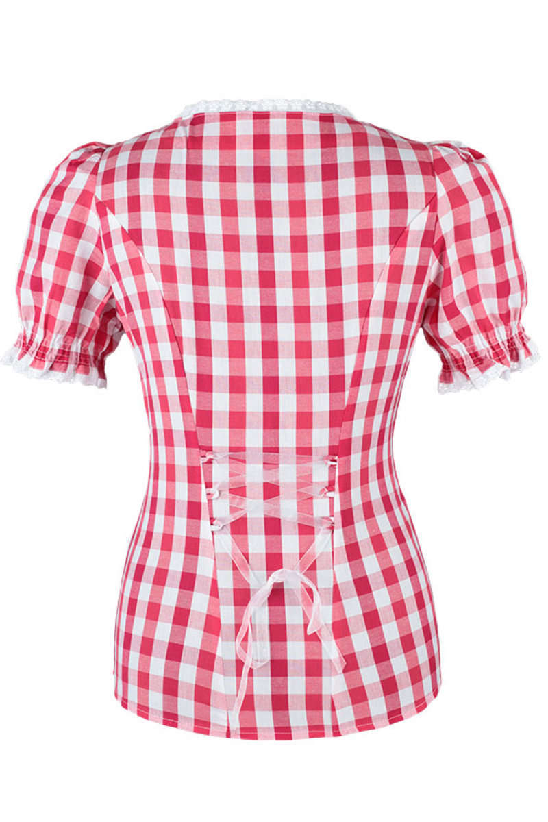 Trachten Miederbluse rot-wei kariert 'Hermine' Bild 2