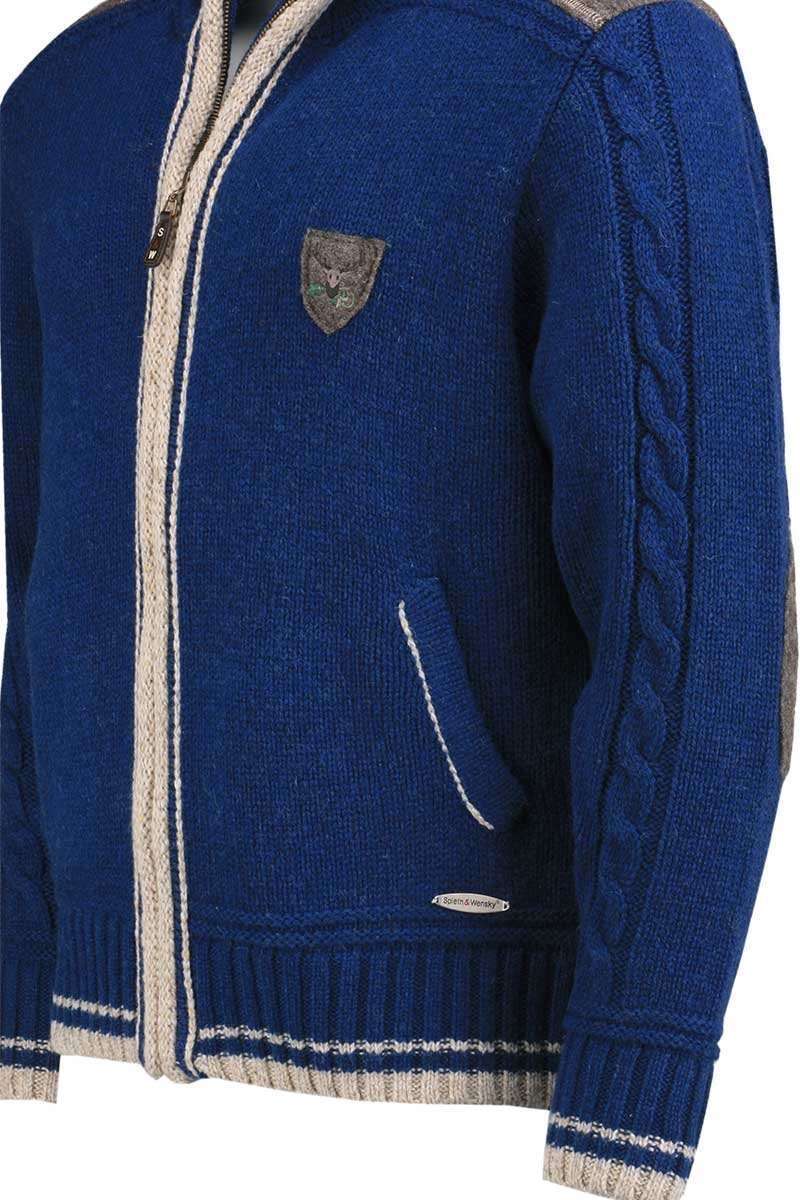 Trachten Strickjacke blau/natur 'Hannes' Bild 2