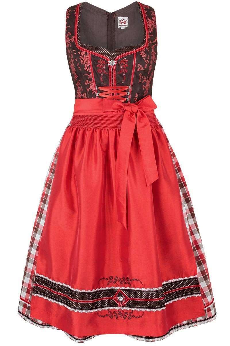 Dirndl mittel braun-rot