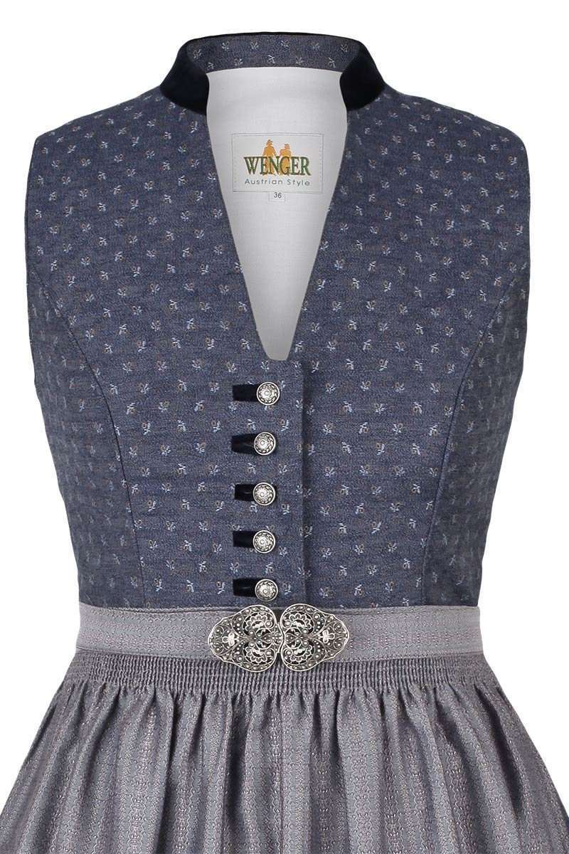 Dirndl hochgeschlossen blau Bild 2