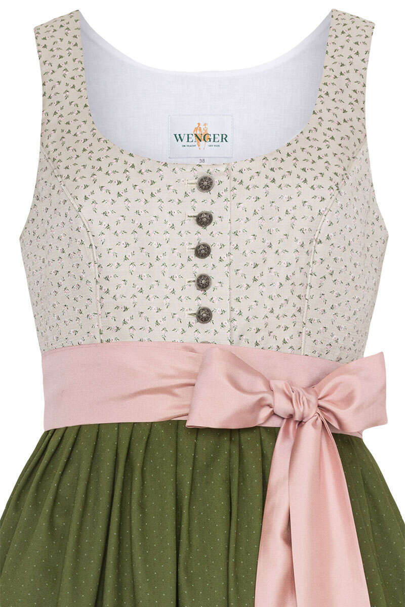 Umstands-Dirndl Schwangerschaftskleid creme oliv Bild 2