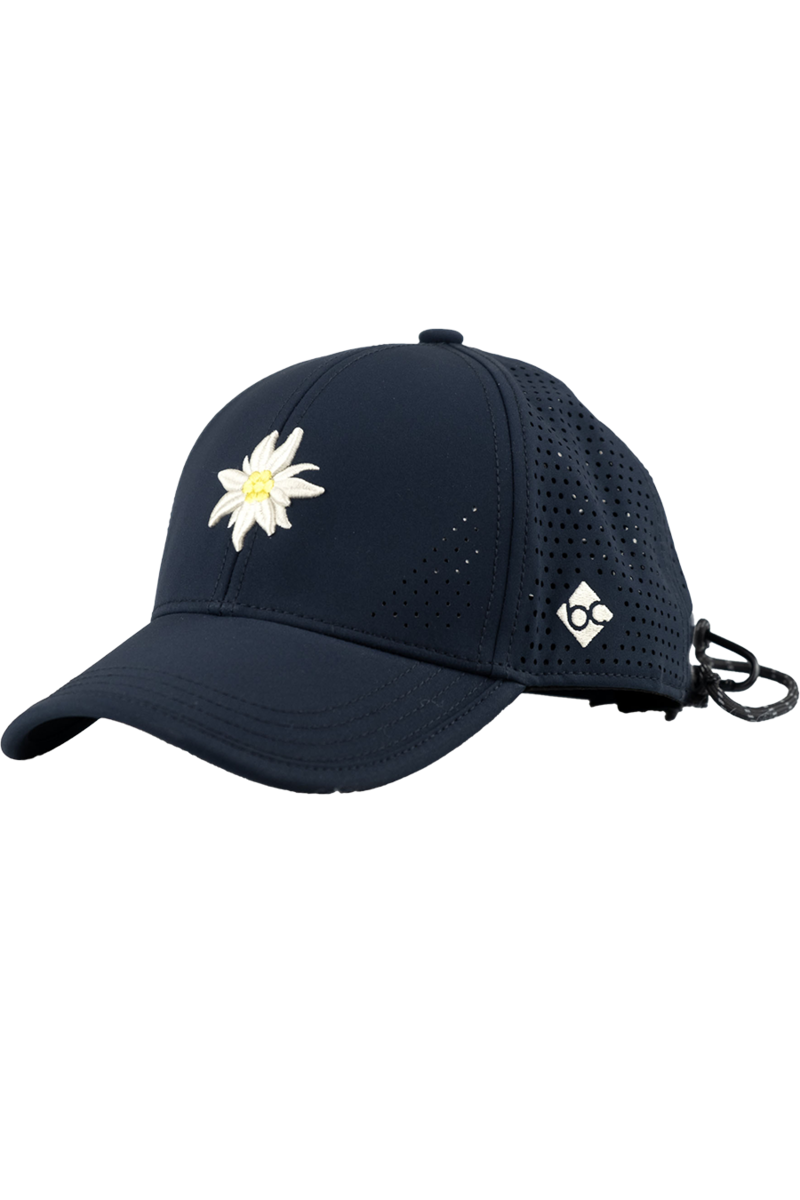 Unisex Cap mit Edelwei-Design fr Outdoor und Sport dunkelblau