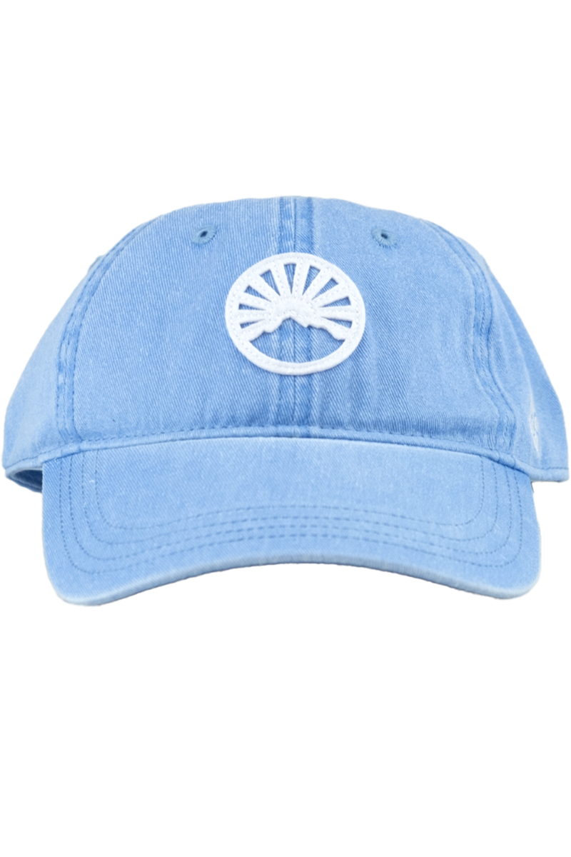 Unisex Cap mit Gipfelstrmer-Design im Denim-Look hellblau Bild 2