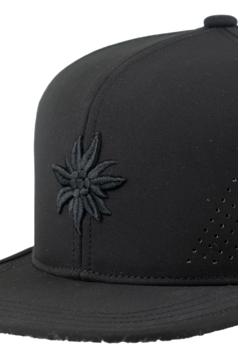 Unisex Cap mit Edelwei-Design und Sportfunktion schwarz Bild 2