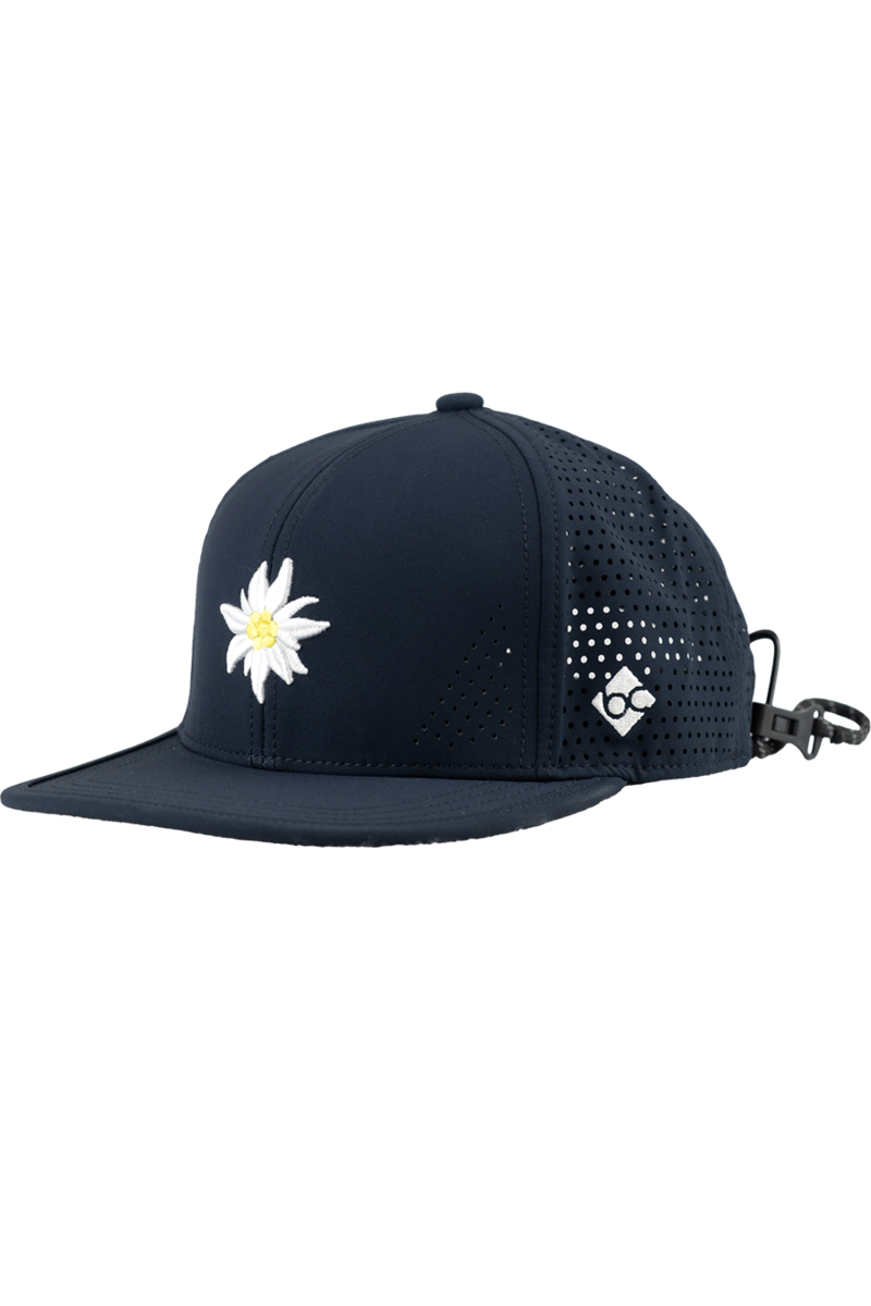 Unisex Cap mit Edelwei-Design und Sportfunktion dunkelblau