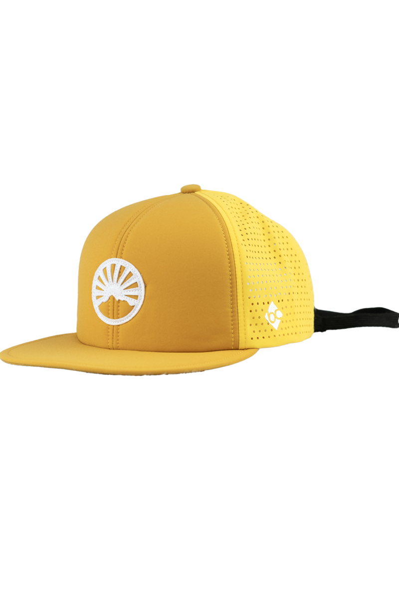 Unisex Cap mit Gipfelstrmer-Design und Quetschfunktion gelb