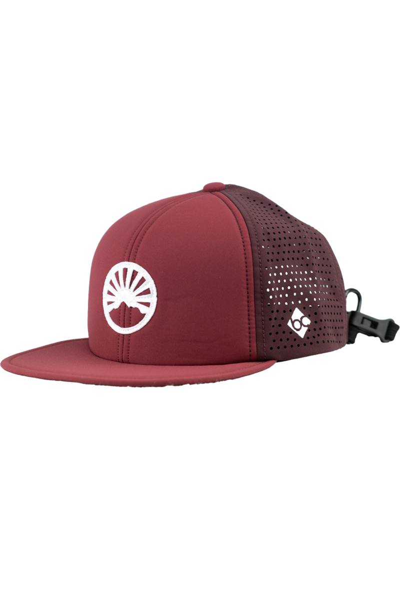 Unisex Cap mit Gipfelstrmer-Design und Quetschfunktion dunkelrot