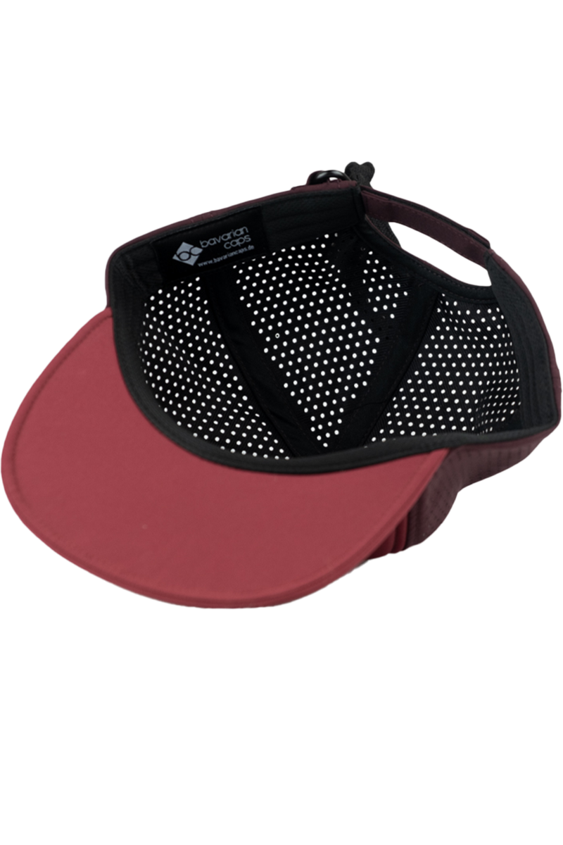 Unisex Cap mit Gipfelstrmer-Design und Quetschfunktion dunkelrot Bild 2