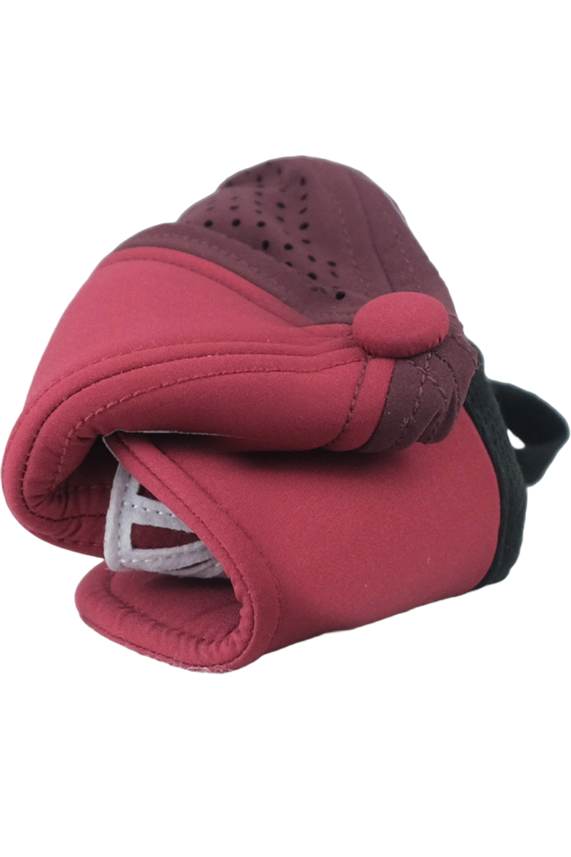 Unisex Cap mit Gipfelstrmer-Design und Quetschfunktion dunkelrot Bild 2