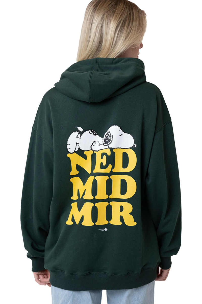 Hoodie mit Peanuts Stickerei und Druck 'Ned mit mir' dunkelgrn Bild 2