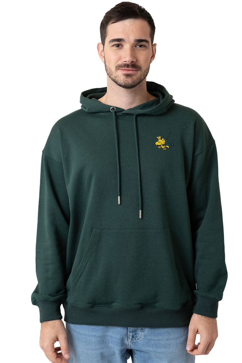 Hoodie mit Peanuts Stickerei und Druck 'Ned mit mir' dunkelgrn Bild 2