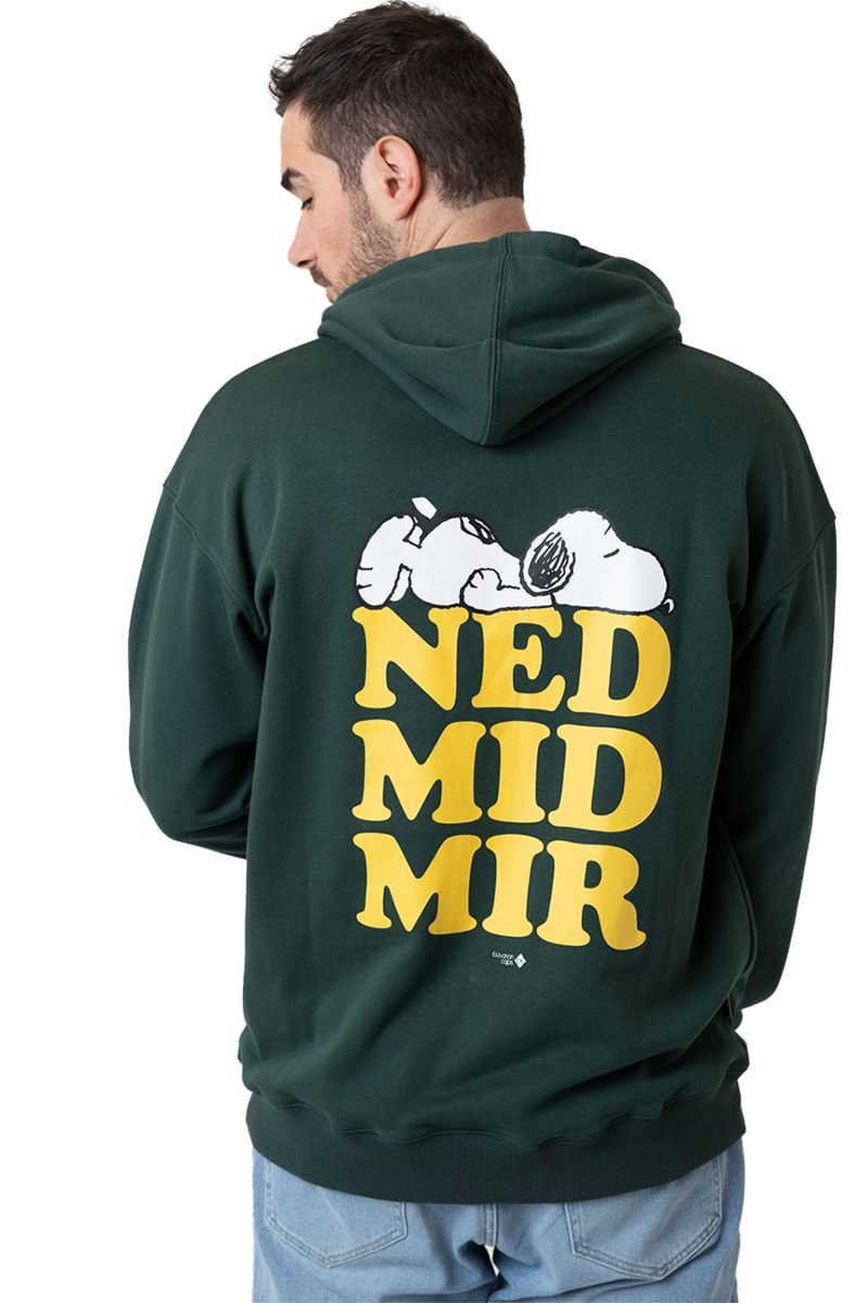 Hoodie mit Peanuts Stickerei und Druck 'Ned mit mir' dunkelgrn Bild 2