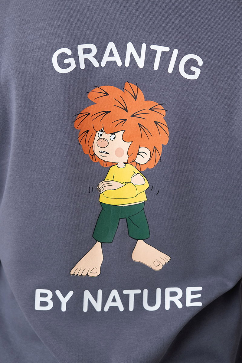 Herren Hoodie Pumuckl 'Grantig by nature' graublau Bild 2