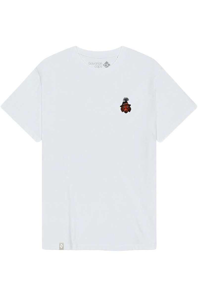 Herren T-Shirt mit Dackel 'Monsieur Waldi' wei