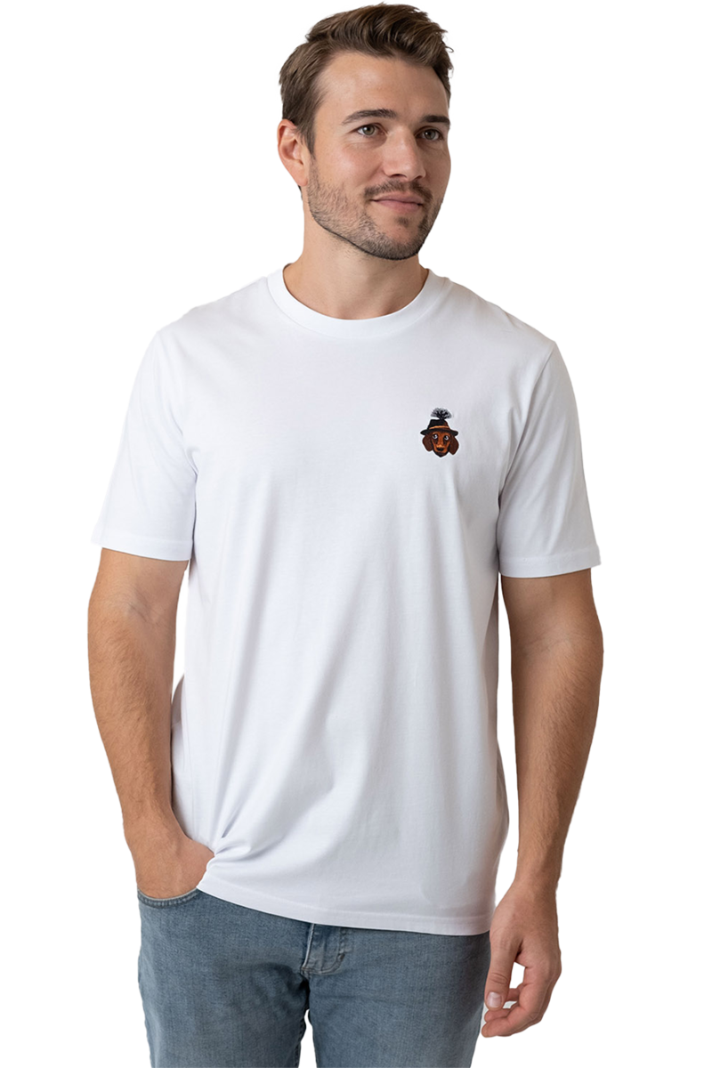 Herren T-Shirt mit Dackel 'Monsieur Waldi' wei Bild 2