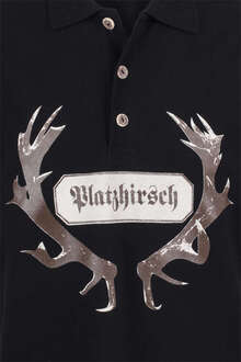 Poloshirt 'Platzhirsch' schwarz Oliver