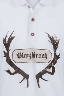 Poloshirt 'Platzhirsch' wei Oliver