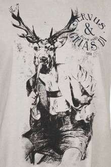 Trachten T-Shirt Servus Grias Di grau