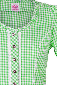 Miedershirt grn-wei kariert 'Jasmin'