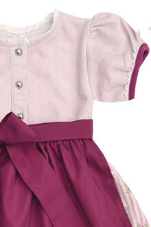 Baby-Dirndl rosa mit Schrze weinrot