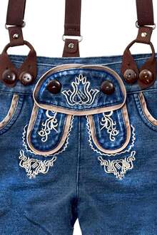 Baby Jeans lang Lederhosenstyle blau