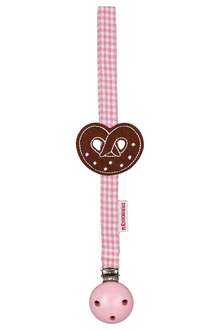 Schnullerband mit Brezel rosa