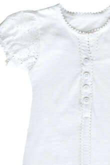 Mädchen Blusen-Shirt mit kurzen Puffärmeln weiß