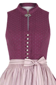 Waschdirndl Stretch hochgeschlossen aubergine