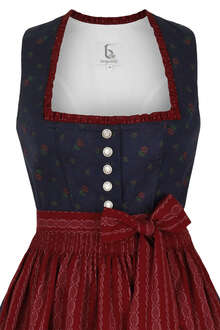 Baumwoll-Wasch-Dirndl dunkelblau bordeaux