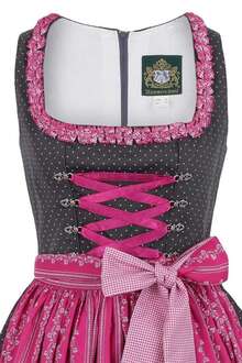 Baumwolldirndl kurz grau pink