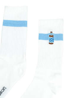 Herren-Sportsocken mit Bierflaschen-Motiv 'BAYERISCH HELL' wei