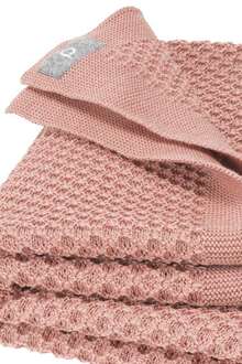 Baby Waben-Strickdecke Bio-Schurwolle GOTS rose