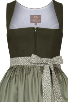 Leinendirndl lang mit Schchen oliv
