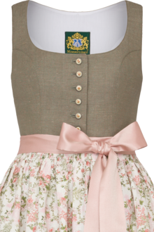 Leinendirndl lang mit floralem Muster grn gemustert
