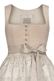 Brautdirndl mit Veloursoberteil lang taupe