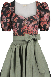 Dirndl lang mit rmeln rose-jagdgrn