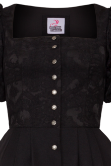 Dirndl mit Puffrmeln Dirndlkleid ohne Schrze lang schwarz