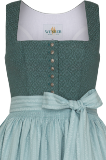 Dirndl lang aus Baumwolle mit eckigem Ausschnitt salbei/mint