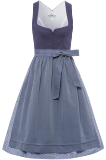 Leinendirndl lang mit Herzausschnitt