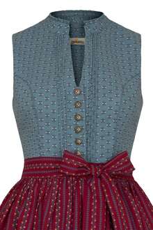 Mini-Dirndl Baumwolle helblau rot