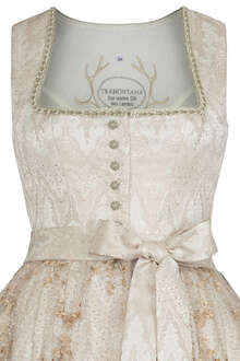 Midi-Dirndl mit transparenter Schrze creme