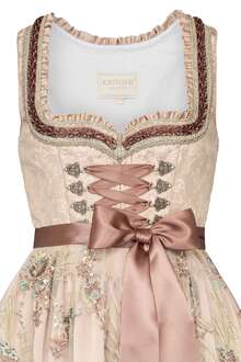 Dirndl Midi mit transparenter Schrze beige