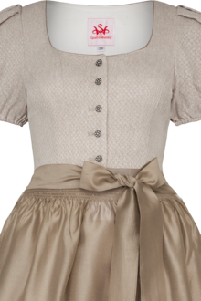 Damen Dirndl mit Herzausschnitt und Puffrmeln beige